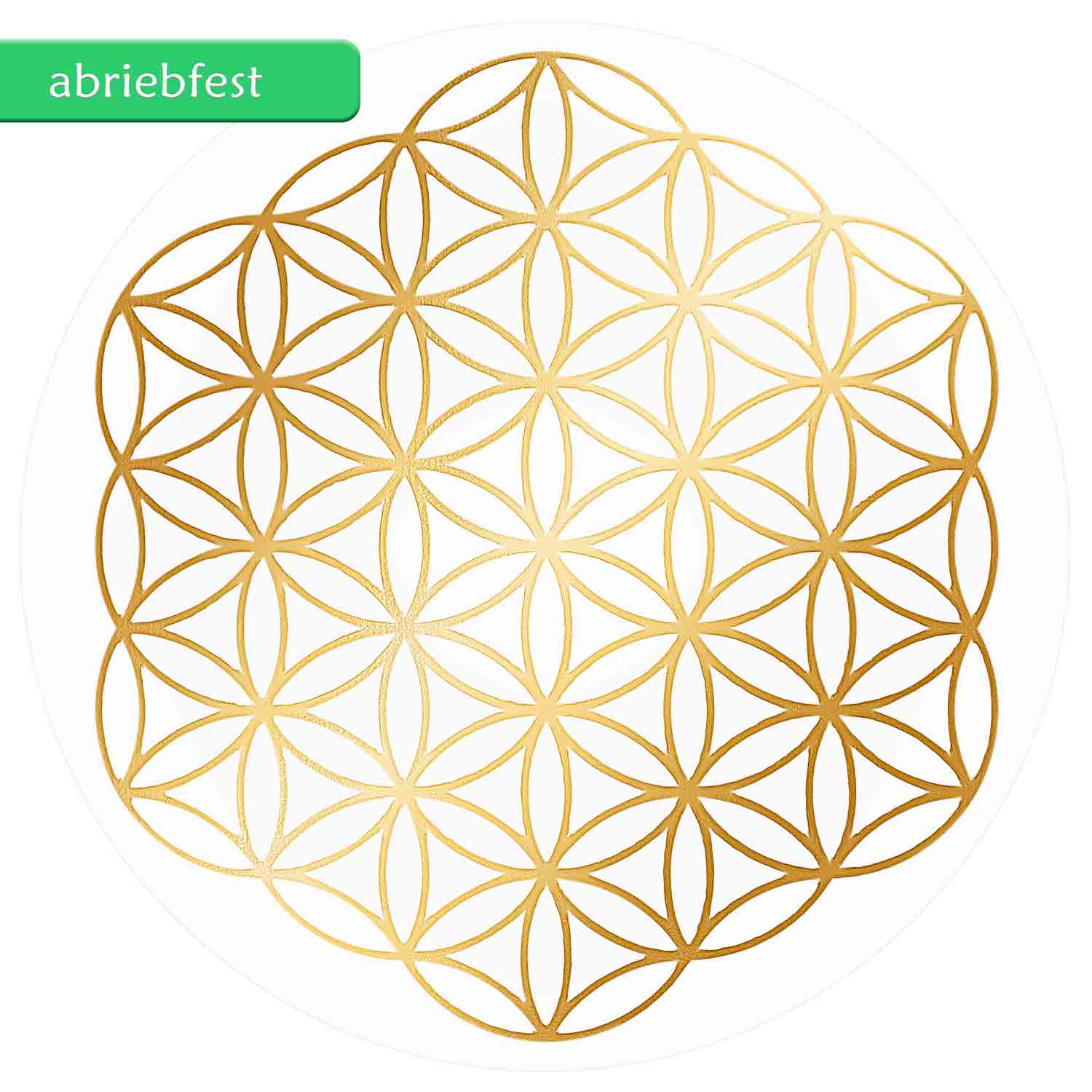 Blume des Lebens Aufkleber einzeln, abriebfest - gold | atalantes