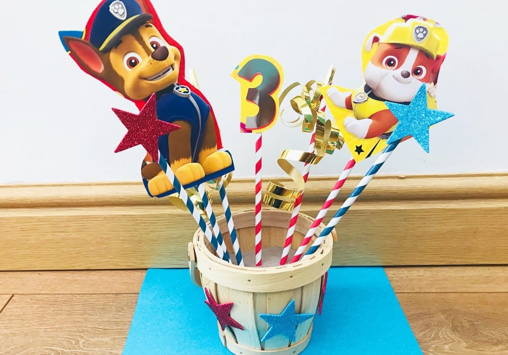 Paw Patrol party decorations | Kids Party Table Centrepieces | Mas & Pas