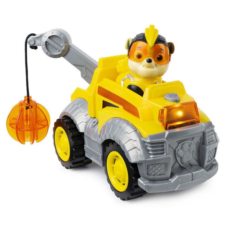 PAW Patrol, Mighty Pups Super PAWs Rubble's Deluxe Vehicle with Lights