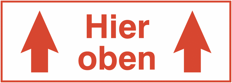 Hier Oben - Versandetiketten auf Rolle, Großformat | SETON