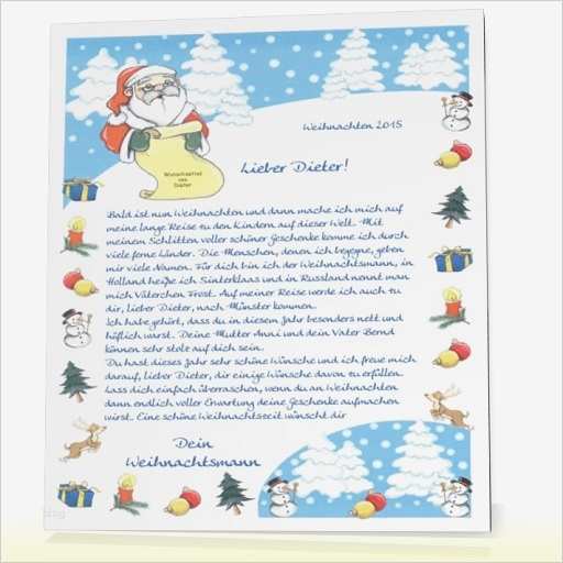 Brief An Den Weihnachtsmann Schreiben Vorlage Wunderbar Kinderbrief