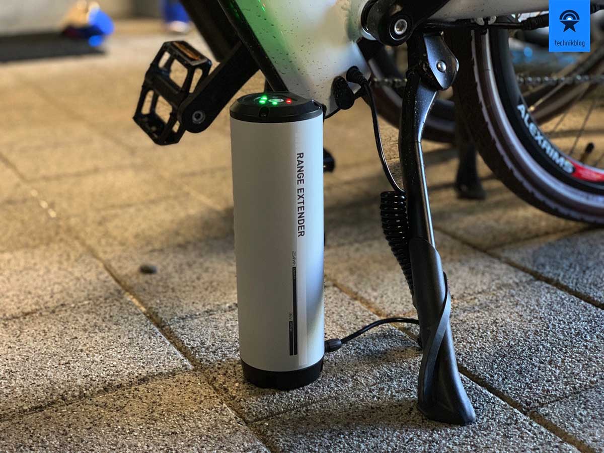 Mobiel stopcontact voor opladen fietsaccu onderweg (e-bike range