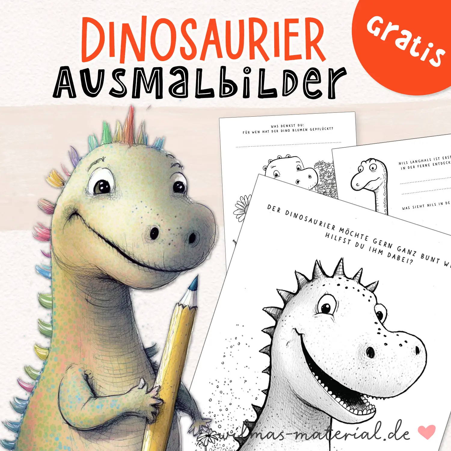 Ausmalbilder Dinosaurier - 5+1 kostenlose Malvorlagen