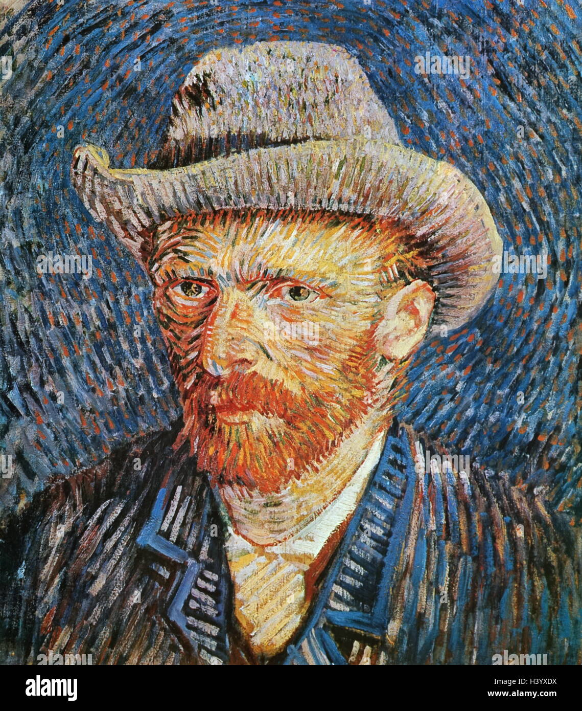 Self-portrait with Grey Felt Hat by Vincent van Gogh (1853-1890) a