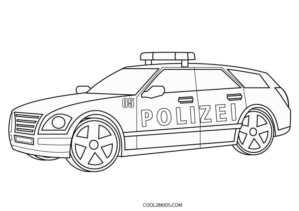 Ausmalbilder Polizeiauto - Malvorlagen Kostenlos zum Ausdrucken