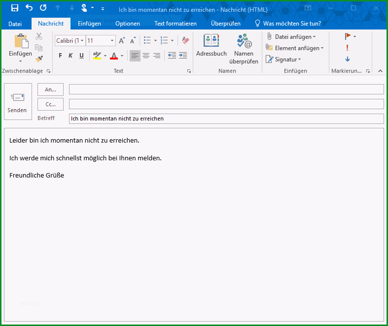 Unvergesslich Abwesenheitsnotiz In Outlook 2016 Ohne Exchange Server