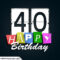 40. Geburtstag Happy Birthday Geburtstagskarte - Geburtstagssprüche-Welt verwandt mit Glückwünsche Zum 40. Geburtstag Bilder