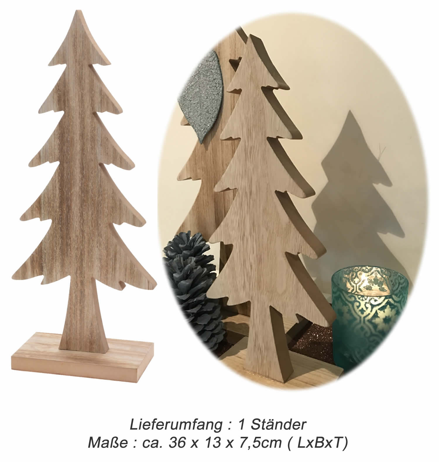 HOLZ WEIHNACHTSBAUM TANNENBAUM Dekoration Holzbaum Baum Deko Dekoration