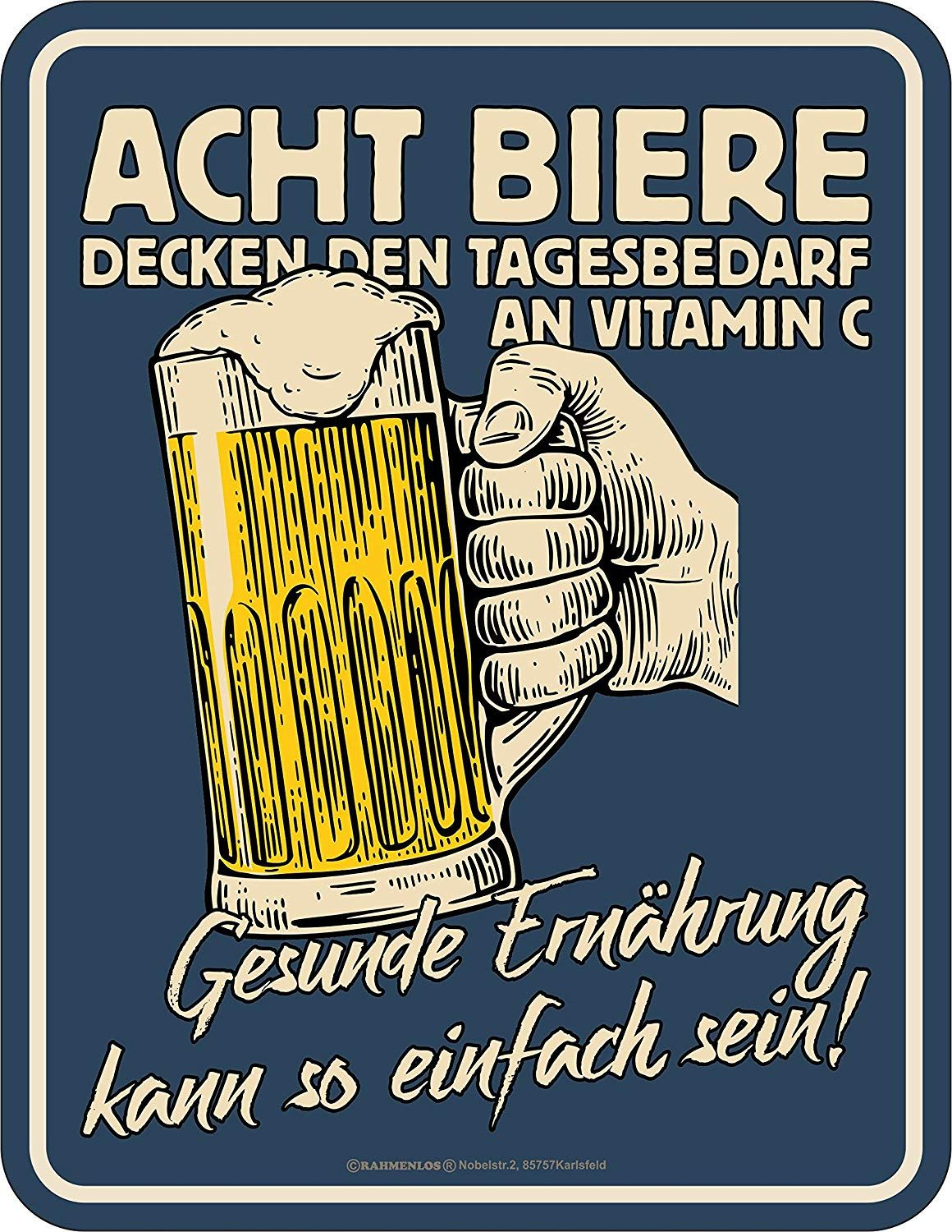 Amazon.de: Rahmenlos Original Blechschild Für Den Bier-Trinker: Gesunde bestimmt für Lustig Mann Bier Geburtstag Mann Herzlich Glückwünsche Geburtstagswünsche
