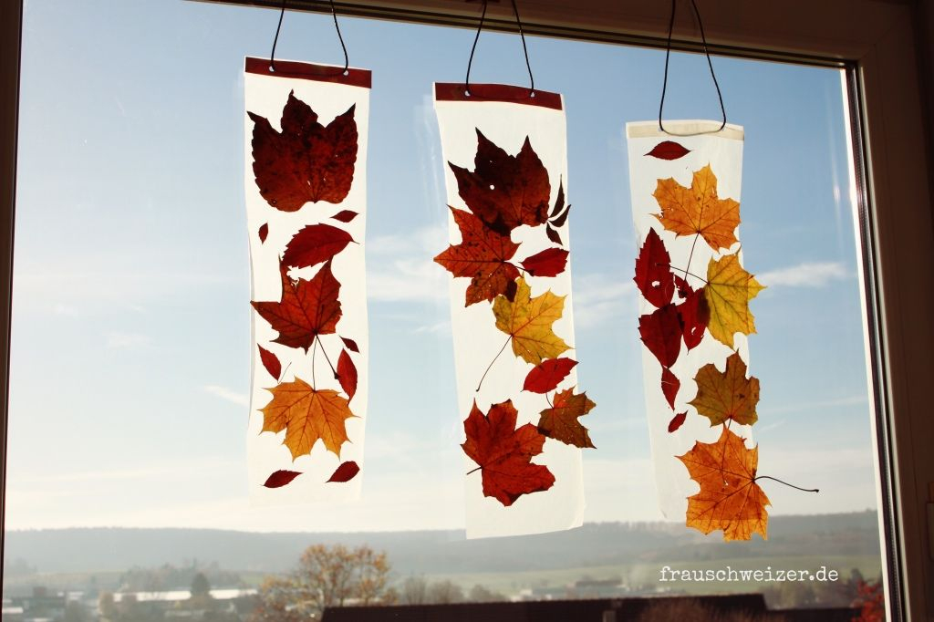Anleitung Fensterbild Herbstlaub Basteln Kinder Autumn Leaves Craft mit Herbst Basteln Mit Kindern