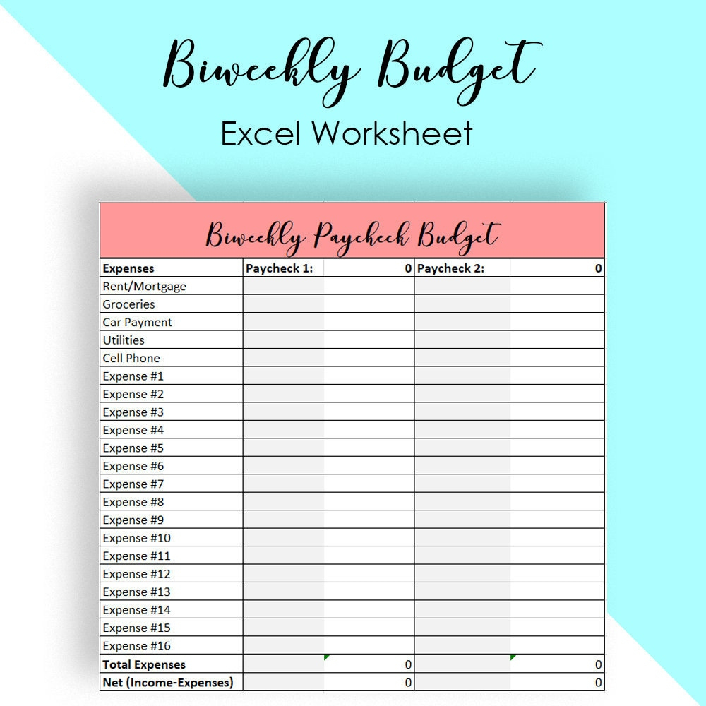 Biweekly Budget Template Weekly Budget Template Expense  Etsy mit Budgetplaner Zum Ausdrucken