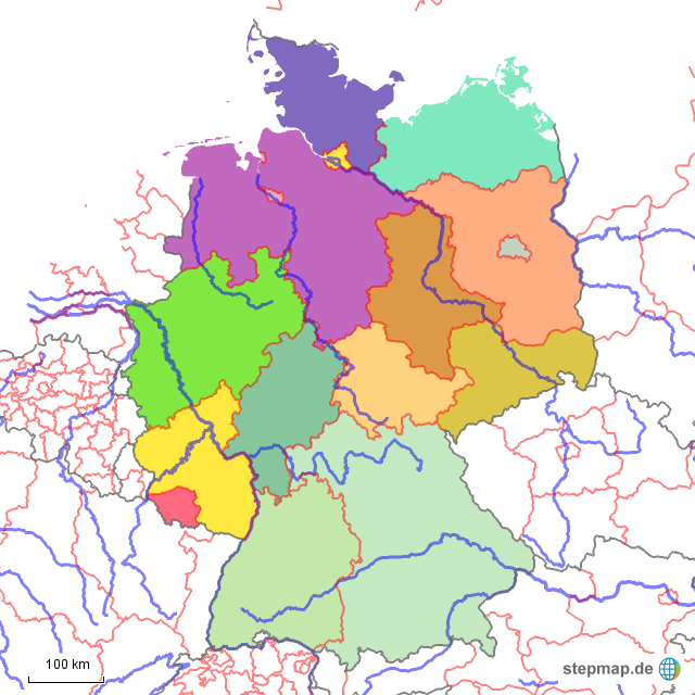 Bundesländer Und Flüsse Von Stefanbischoff - Landkarte Für Deutschland über Deutschlandkarte Mit Flüssen