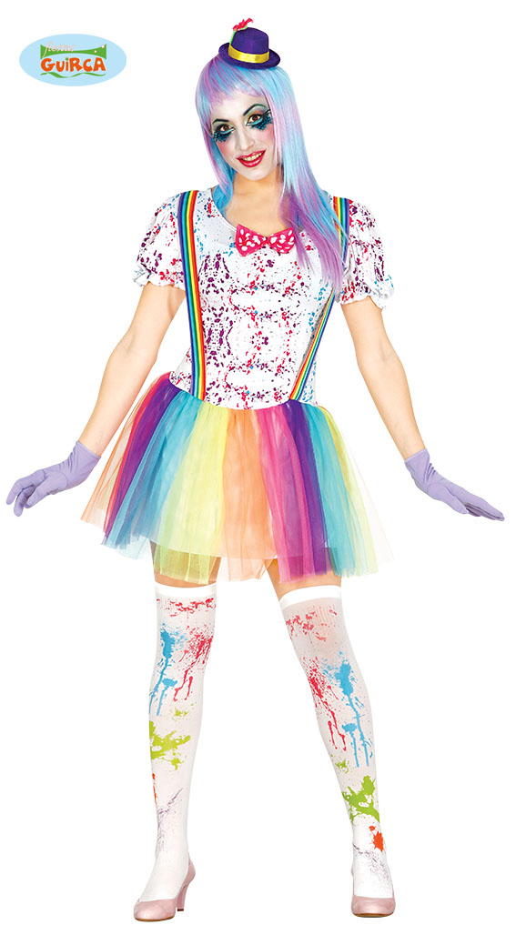 Buntes Clown Kostüm Für Damen Gr. M  Faschingshop24 bestimmt für Clown Kostüm Damen