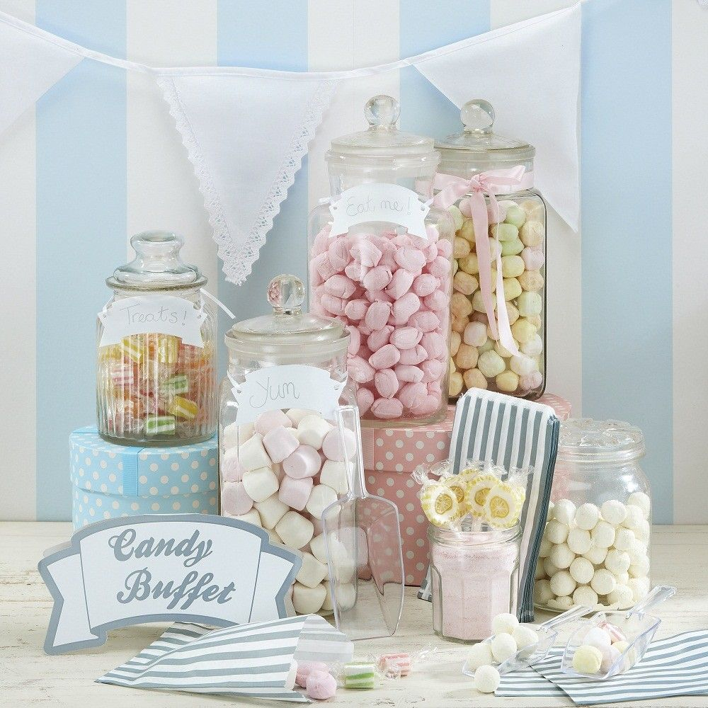 Candy Bar Set (34 Teile) - Grau  Ja-Hochzeitsshop.de  Süßes Buffet innen Candy Bar Hochzeit