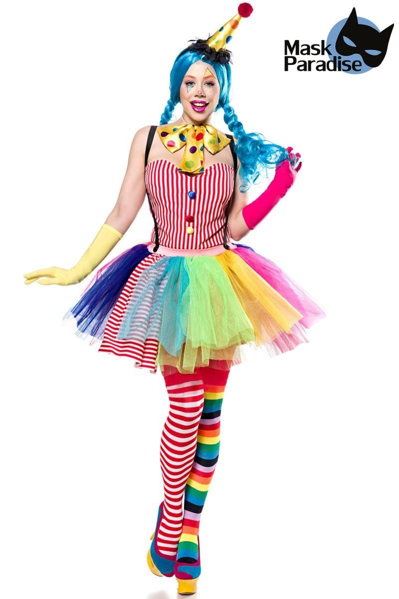 Clown Girl Bunt - At80128 - Fashionmoon  Clown Kostüm Damen, Clown bestimmt für Clown Kostüm Damen Selber Machen
