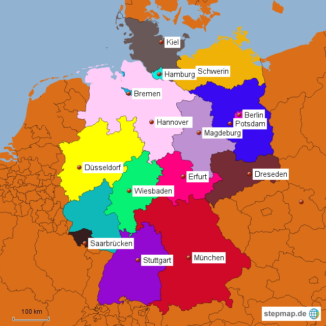 Deutsche Karte  Karte bestimmt für Deutschlandkarten Mit Bundesländern