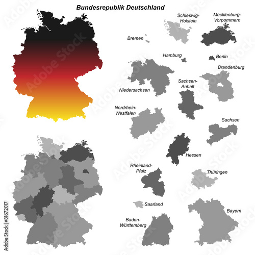 &quot;Deutschland - Karte Mit Bundesländern&quot; Stockfotos Und Lizenzfreie verwandt mit Deutschlandkarten Mit Bundesländern