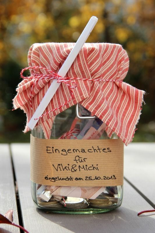 [Diy] Hochzeits-Geldgeschenke Im Glas #Geldgeschenke #Diygeschenke # ganzes Lustige Geldgeschenke Für Frauen