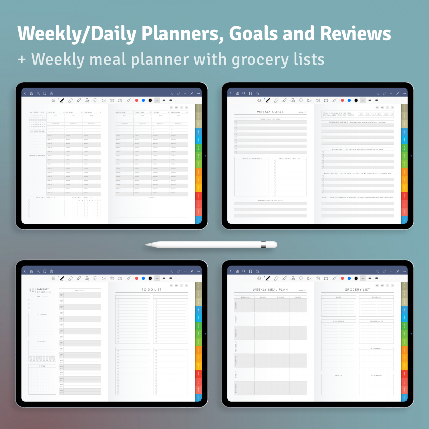 Download Monthly Digital Planner Pdf For Goodnotes, Ipad ganzes Goodnotes Vorlagen Pdf Kostenlos