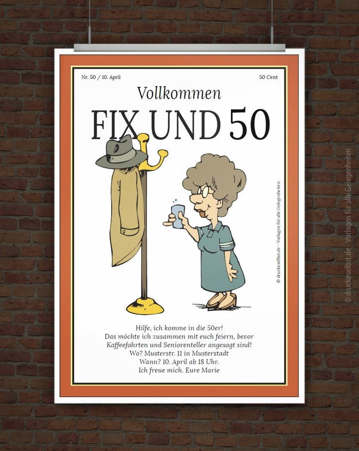 Drucke Selbst! Lustige Einladung Zum 50. Geburtstag mit Lustig Whatsapp Bilder Zum 50 Geburtstag