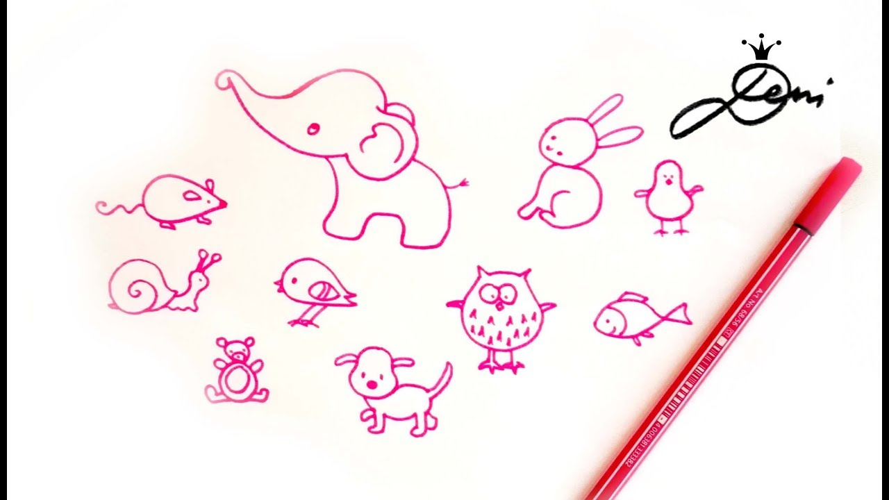 Einfache Tiere Schnell Zeichnen Lernen 🐰 How To Draw Easy Simple mit Tier Zeichnen Leicht