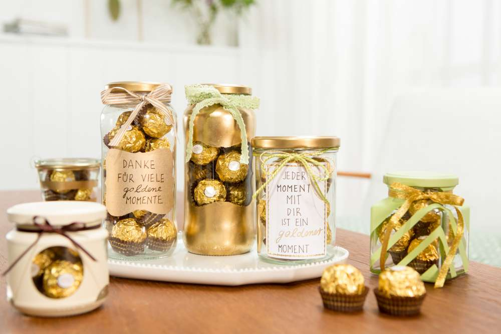 Ferrero Rocher Goldene Inspirationen - Kreieren Sie Goldene Momente für Ausgefallene Selbstgemacht Geschenk Goldene Hochzeit