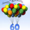 Geburtstagskarte Mit Luftballons Zum 60. Geburtstag über Zum 60 Geburtstag