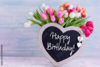 &quot;Happy Birthday! Grußkarte Mit Blumenstrauß Zum Geburtstag &quot; Stockfotos bestimmt für Alles Gute Zum Geburtstag Blumen