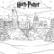 Harry Potter Hogwarts Castle In Winter Coloring Page mit Harry Potter Ausmalbilder
