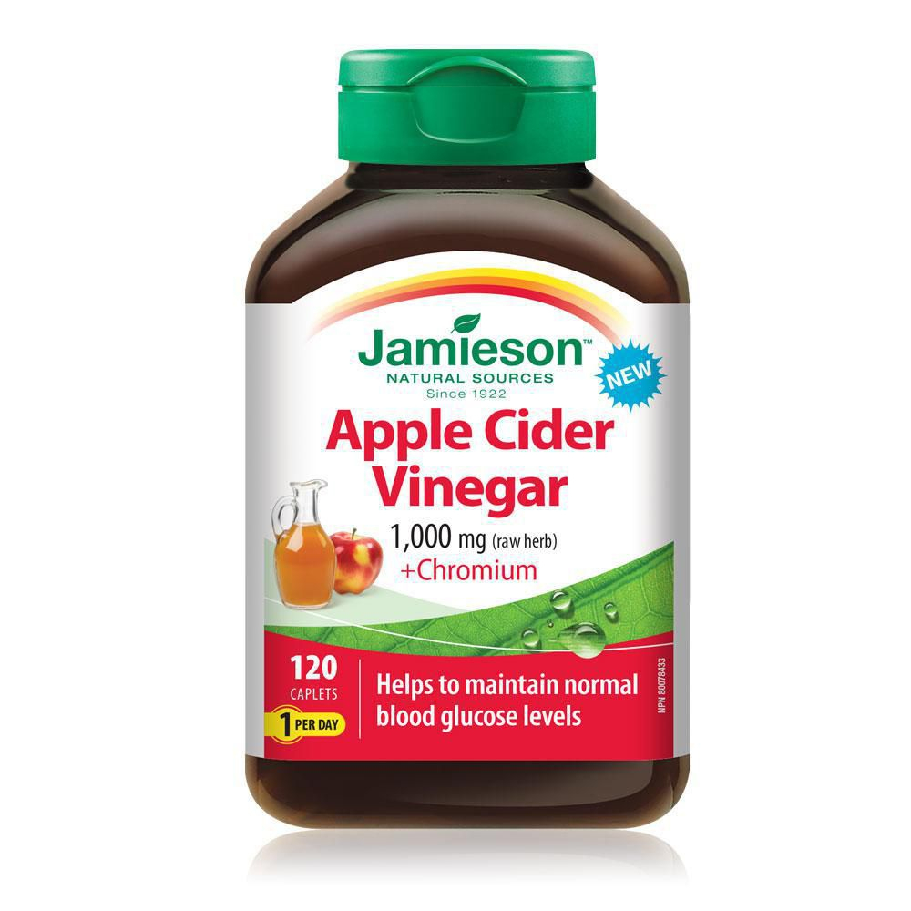 Jamieson Apple Cider Vinegar 1,000 Mg + Chromium Caplets  Walmart Canada bei Apple Cider Vinegar