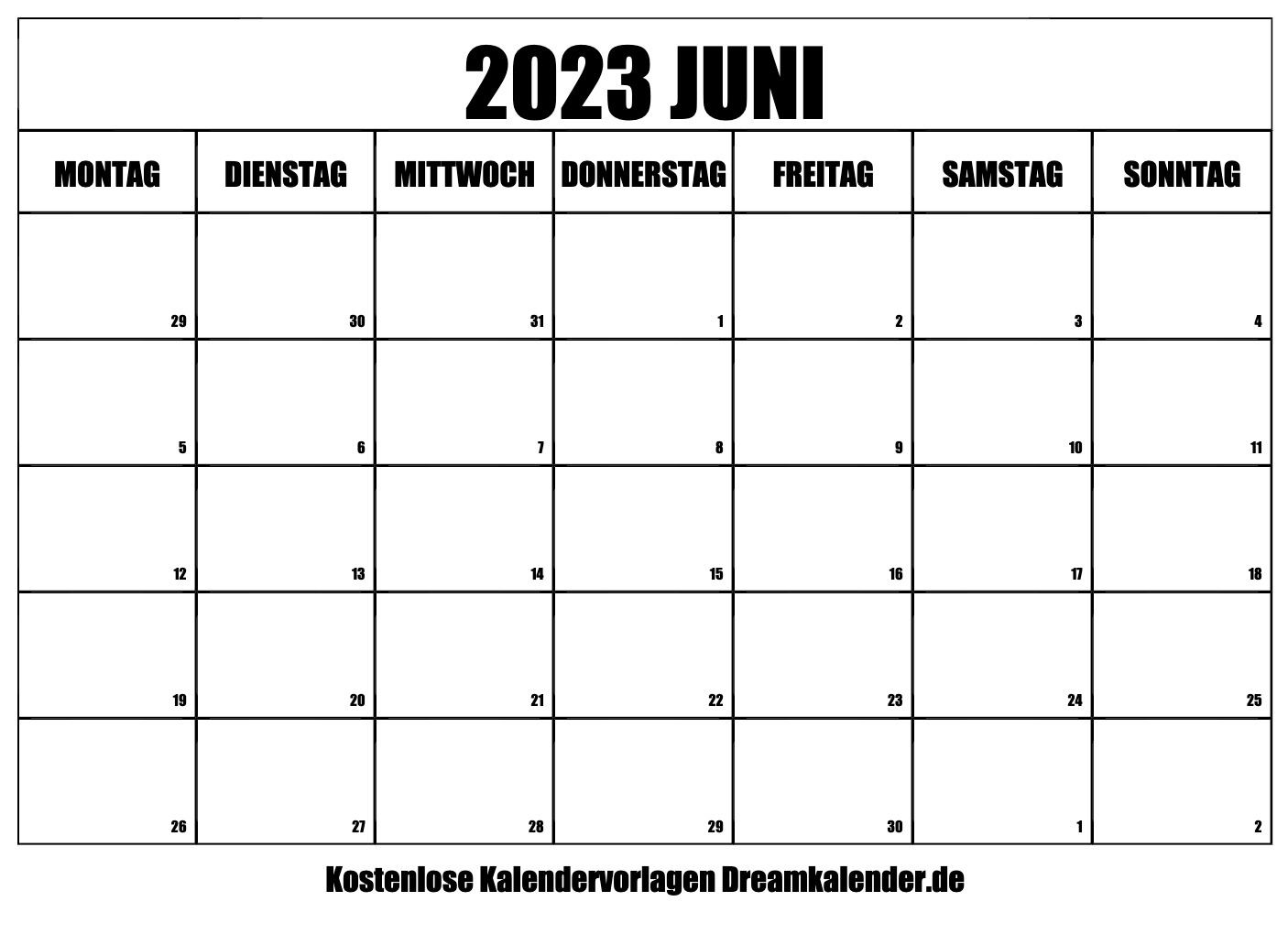 Kalender Juni 2023 für Kalender Juni 2023