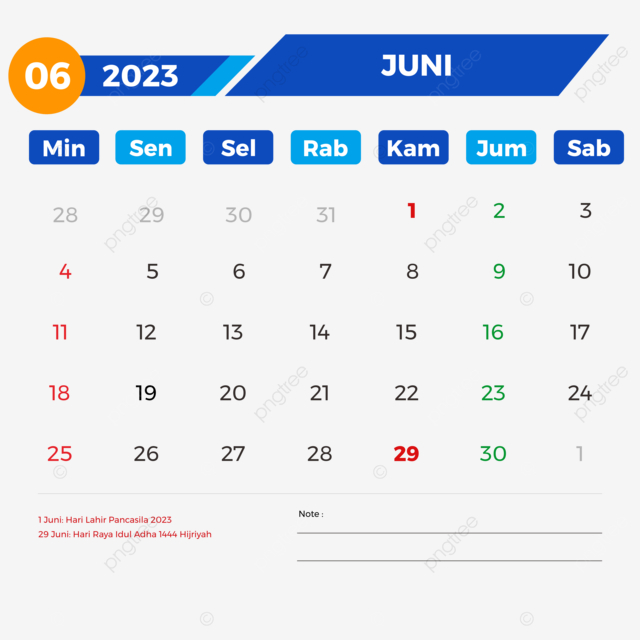 Kalender Juni 2023 Lengkap Dengan Tanggal Merah, Kalender 2023 verwandt mit Kalender Juni 2023