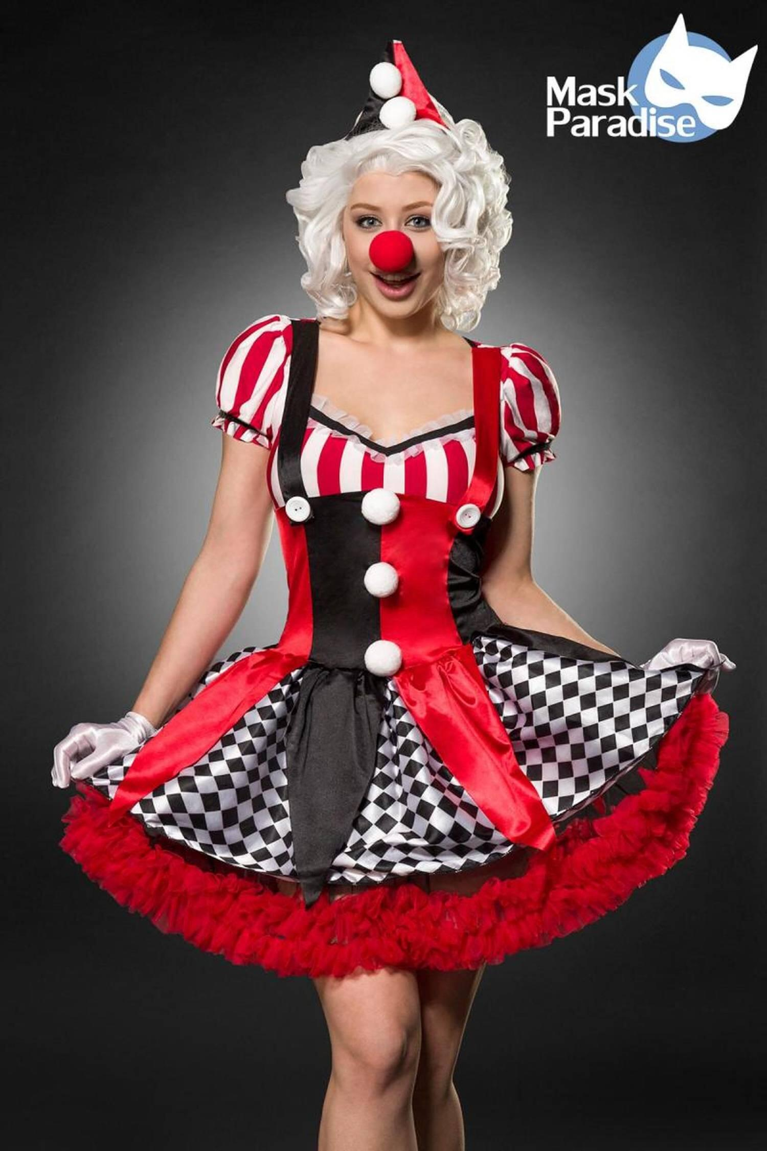 Karneval Damen Kostüm Y Clown - Faschingskram ganzes Clown Kostüm Damen