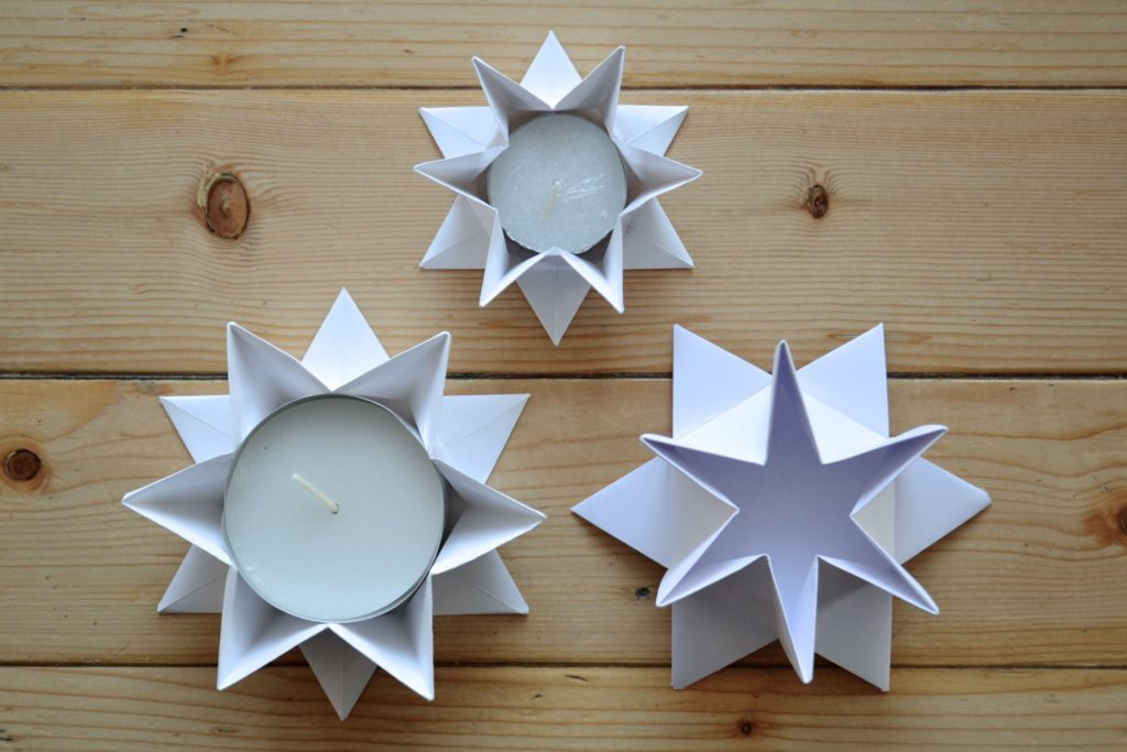 Kerzenhalter In Sternform Falten #1 - Fadenspiel Und Fingerwerk verwandt mit Kerzenständer Selbst Machen