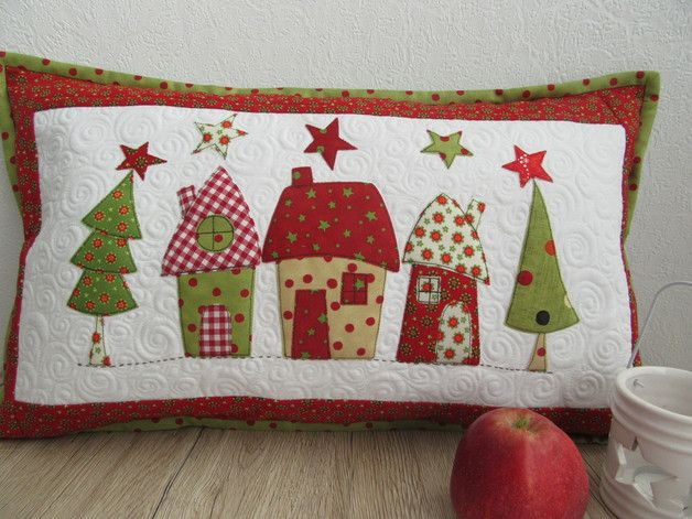 Kissen - Quilt-Kissen &quot;Weihnachten&quot; - Ein Designerstück Von Aksiny Bei verwandt mit Nähen Für Weihnachten