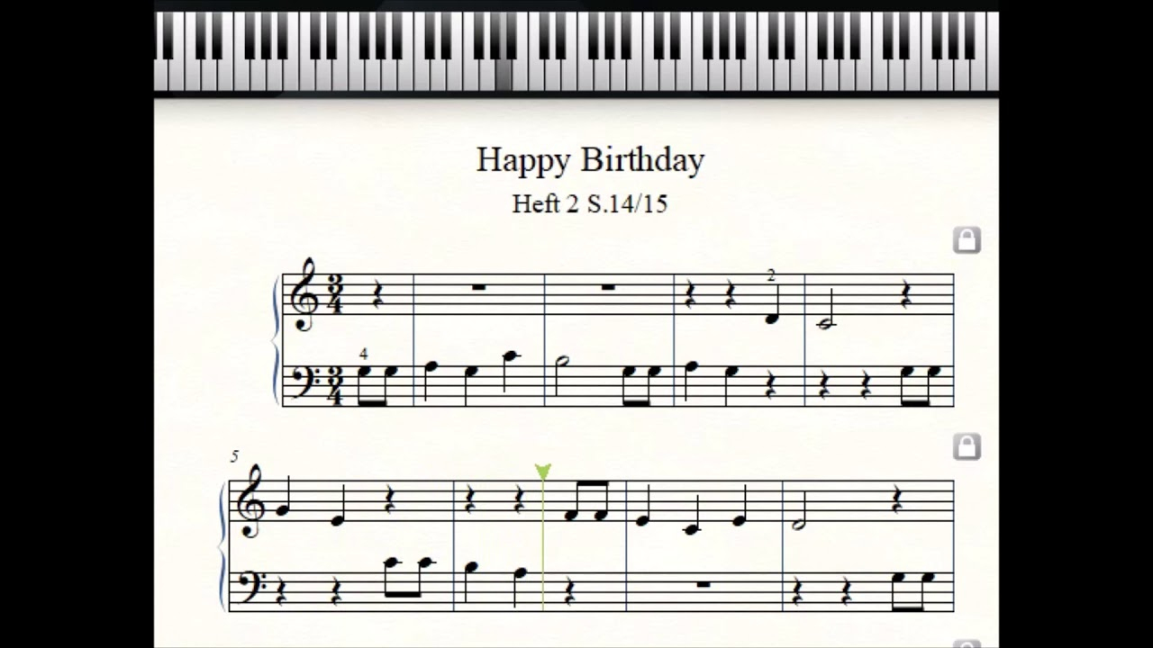 Klavier Für Anfänger: Happy Birthday - in Noten Happy Birthday