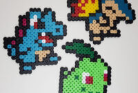 Pokémon Johto Starter Aus Bügelperlen  Etsy ganzes Bügelperlen Vorlagen Pokemon