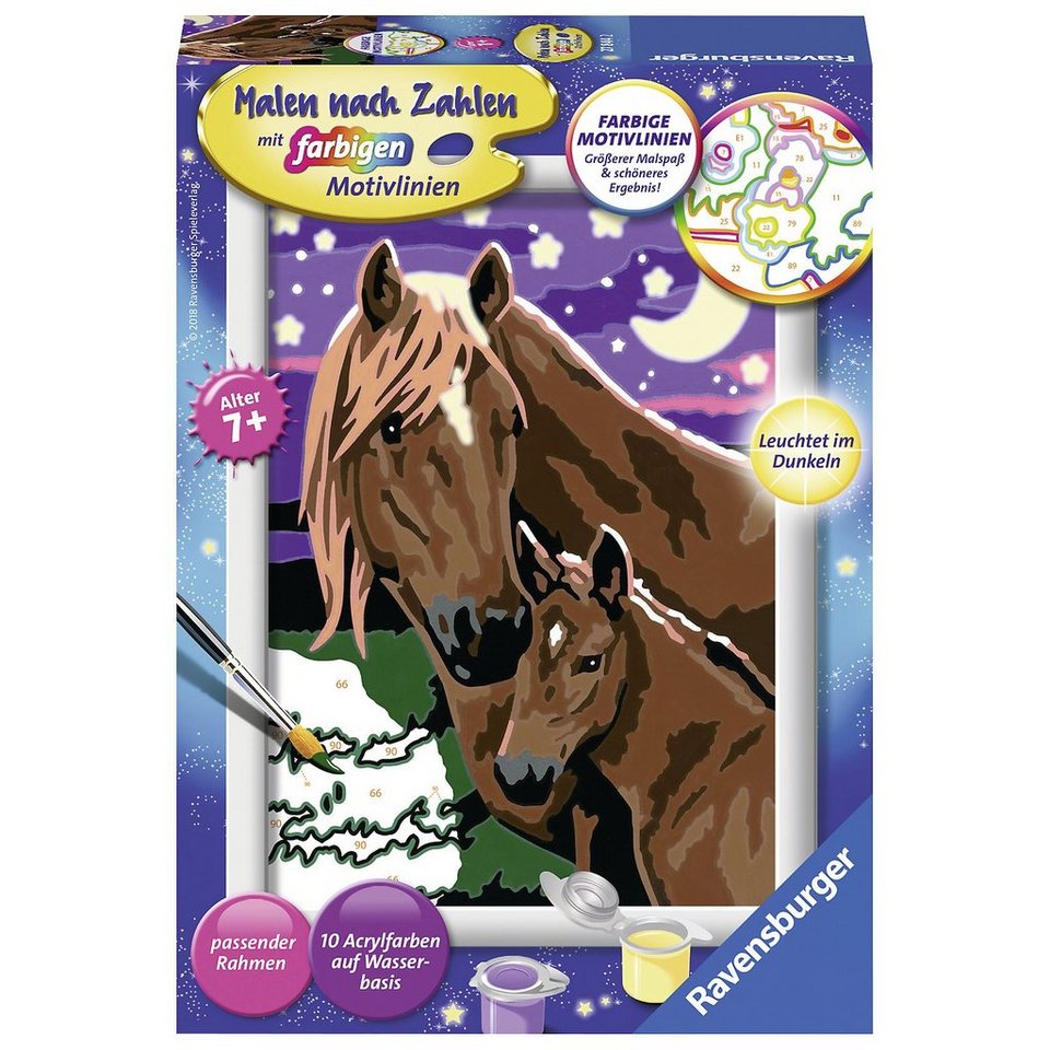 Ravensburger Malen nach Zahlen, 13x18 cm, mit farbigen Motivlinien