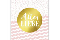 Rosa Glückwunschkarte "Alles Liebe" Mit Goldveredelung  Stay Inspired! bestimmt für Alles Liebe Geburtstag Mama Bilder