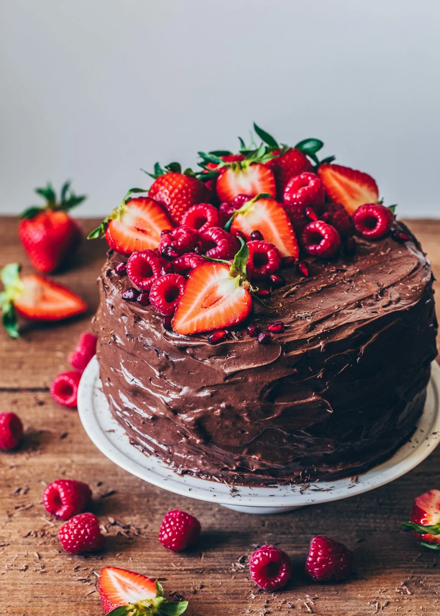 Schoko-Himbeer-Torte Mit Erdbeeren - Vegan - Bianca Zapatka  Rezepte mit Schoko Himbeer Torte