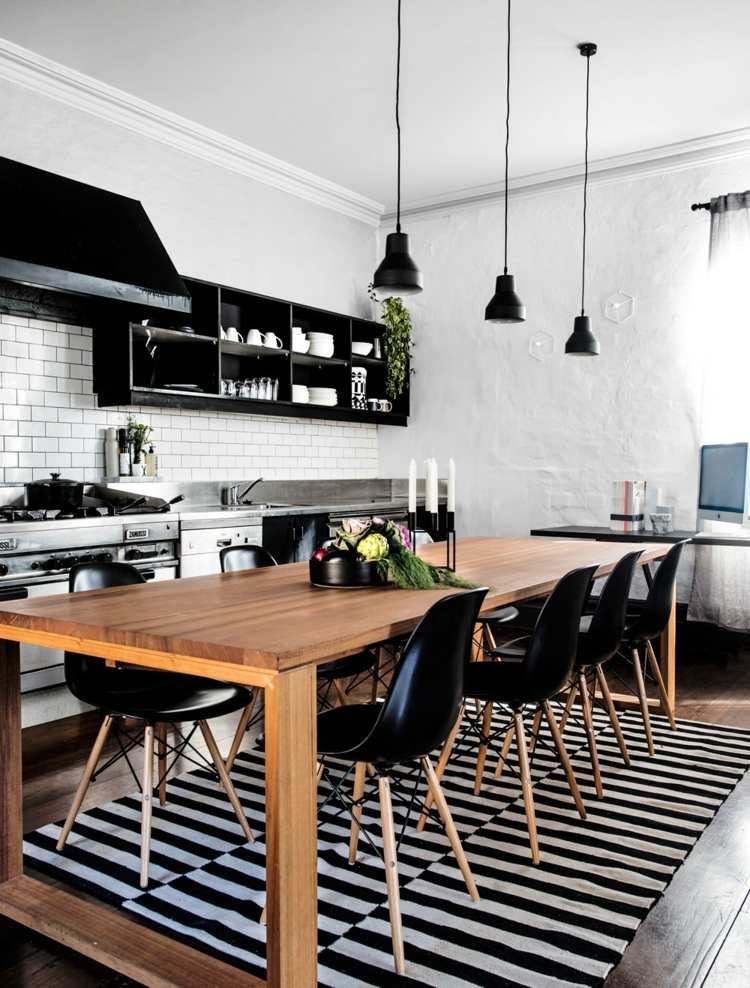 Schwarze Küche - 19 Ideen Für Die Moderne Wohnung bestimmt für Küche Schwarz Weiß