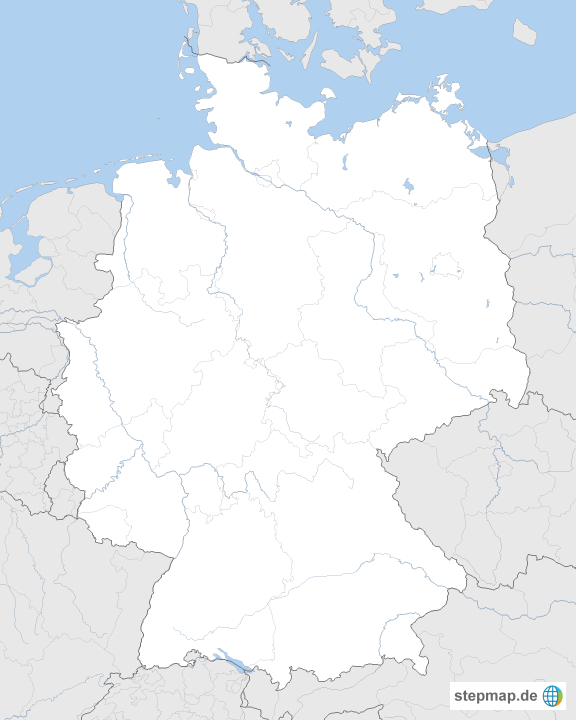 Stepmap - Deutschlandkarte Mit Bundesländern Und Flüssen - Landkarte für Deutschlandkarte Mit Flüssen