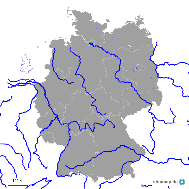 Stepmap - Flüsse Deutschland - Landkarte Für Deutschland für Deutschlandkarte Mit Flüssen