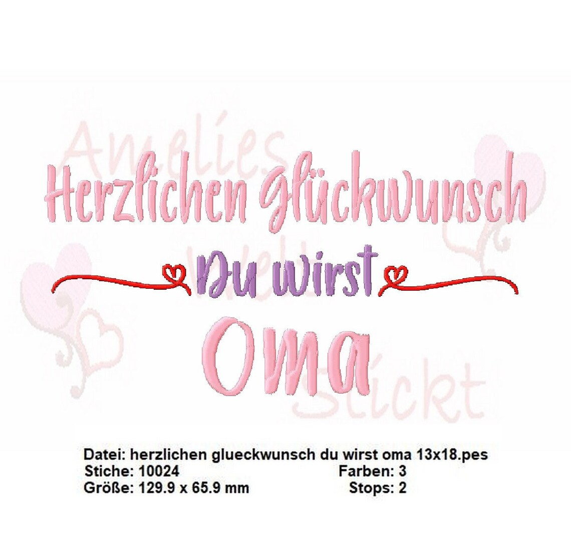 Stickdatei Herzlichen Glückwunsch Du Wirst Oma In 2 Grössen  Etsy in Du Wirst Oma