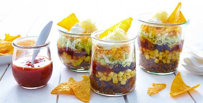 Taco Salat Im Glas Für 20 Minuten: Super Lecker &amp; Einfach!  Rezept ganzes Salate Im Glas
