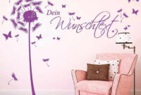 Wandtattoo Pusteblume Mit Wunschtext &amp; Schmetterlinge ♥ Dekodealz.de ganzes Spruch Pusteblume Wunsch