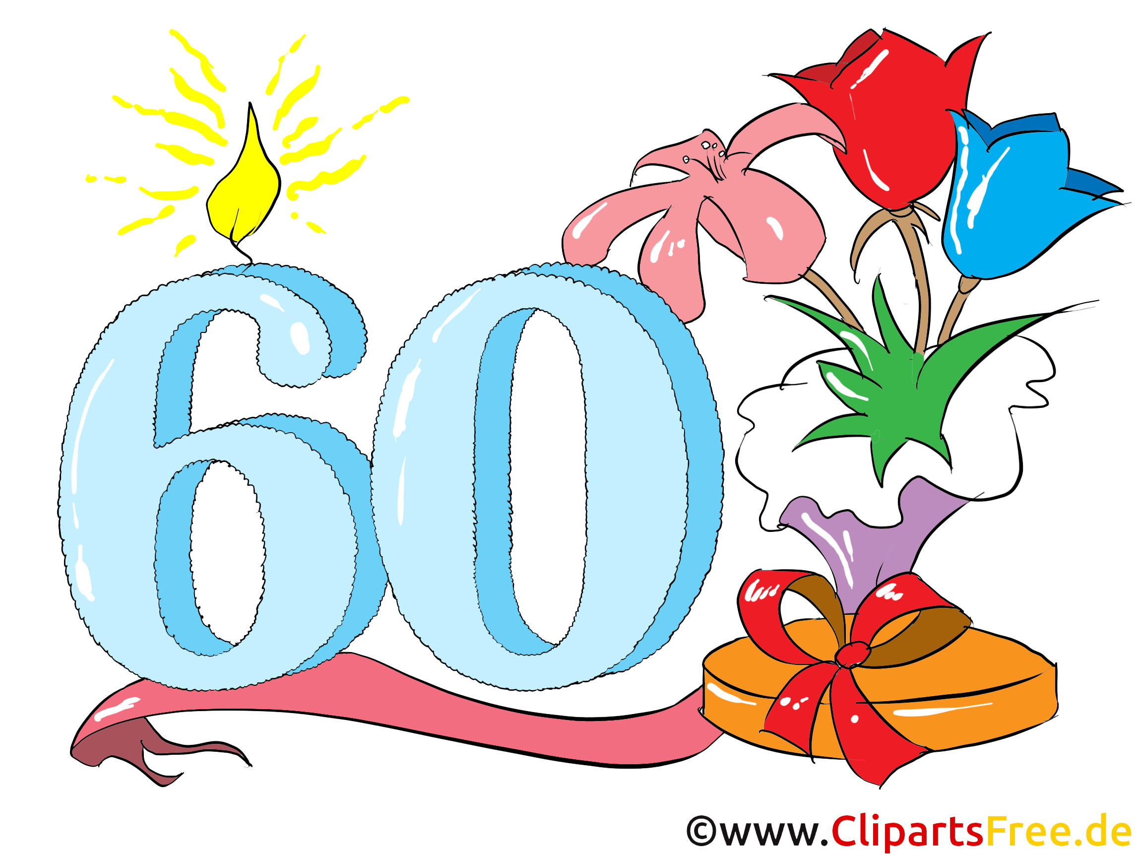 Zum 60. Geburtstag Clipart, Glückwunsch, Einladung bei Whatsapp Bilder Zum 60 Geburtstag