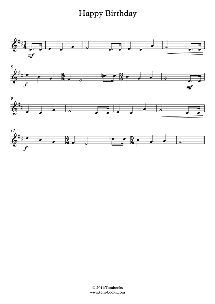 Zum Geburtstag Viel Glück (Traditionell) - Noten Für Trompete verwandt mit Noten Happy Birthday