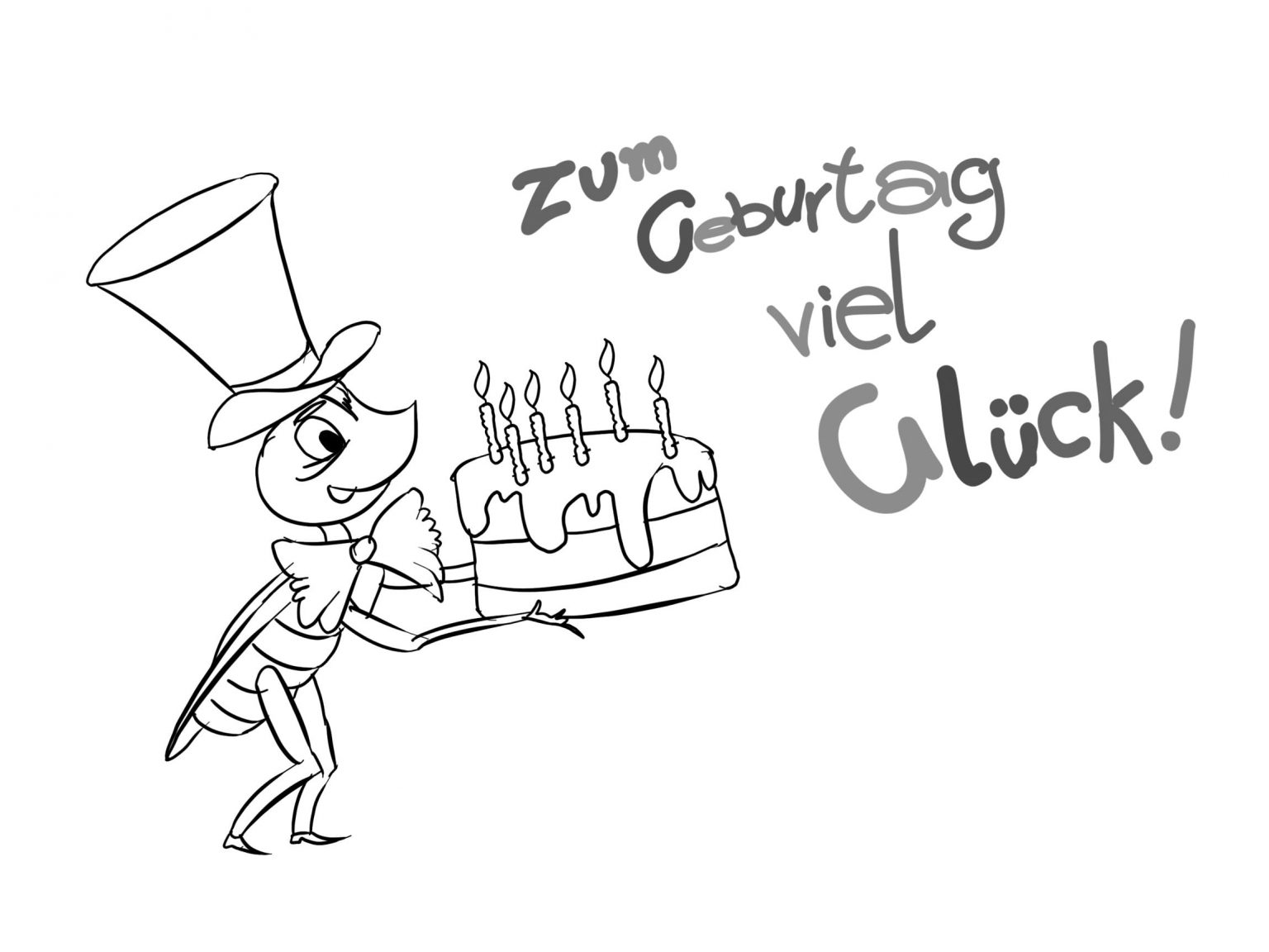 Ausmalbilder Alles Gute Zum Geburtstag. Drucken Sie Kostenlos für