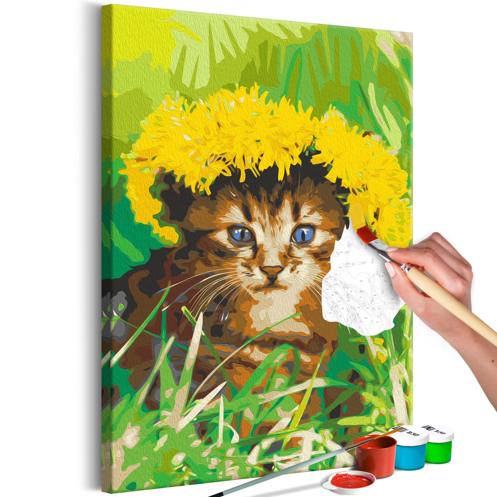 Schilderen op nummer 'Dandelion Cat' bestellen | KunstLoft